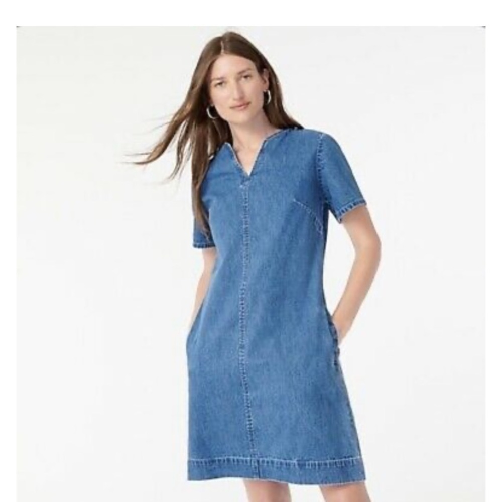 J Crew Denim V Neck Dress NWT